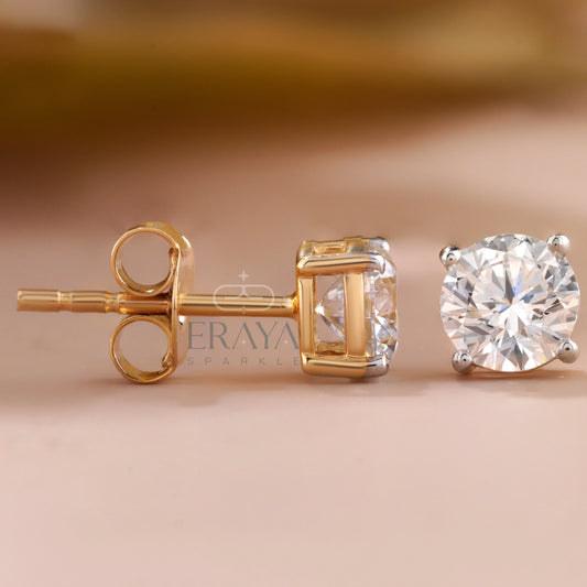 Classic Round Studs with Lab-Grown Diamond - erayasparkle