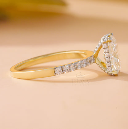 Lab-grown radiant diamond promise ring for women