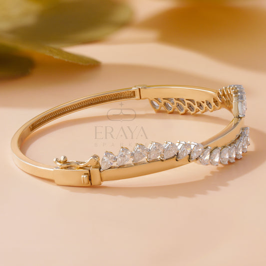 Pear cut lab created diamond bracelet in rose gold