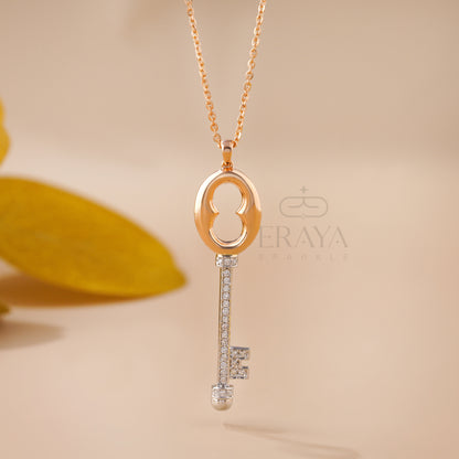 Luxury gift box with symbolic key diamond pendant – best gift for her
