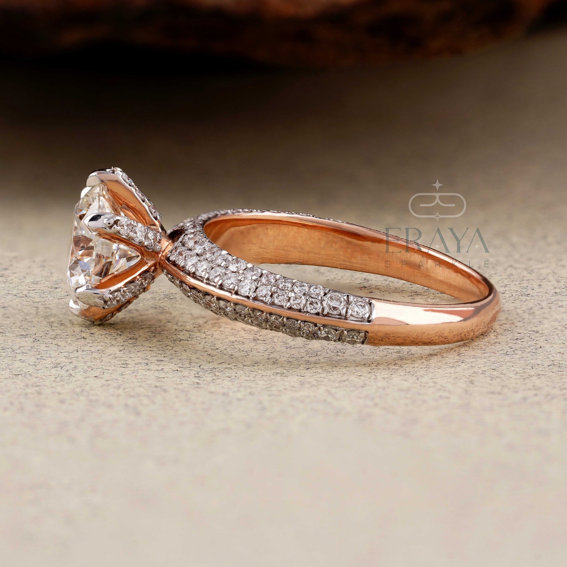 Solitaire Gold Lab Diamond Engagement Ring