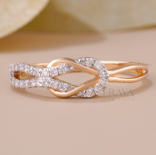 Dainty rose gold promise ring for women