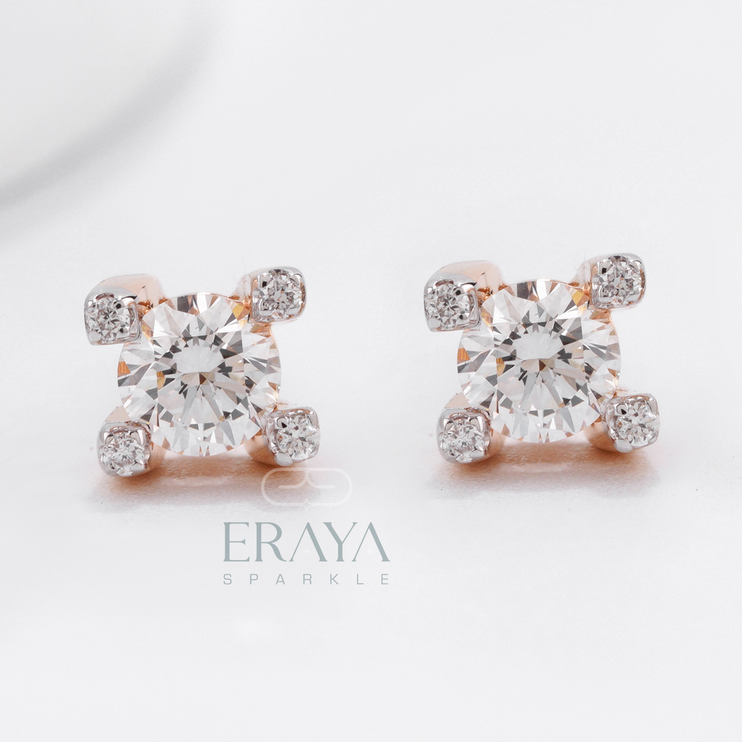 lab-grown-solitaire-diamond-stud-earrings-top-view