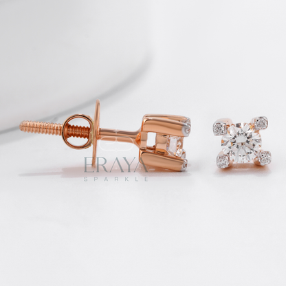 rose-gold-lab-grown-solitaire-stud-earrings-side-and-top-view