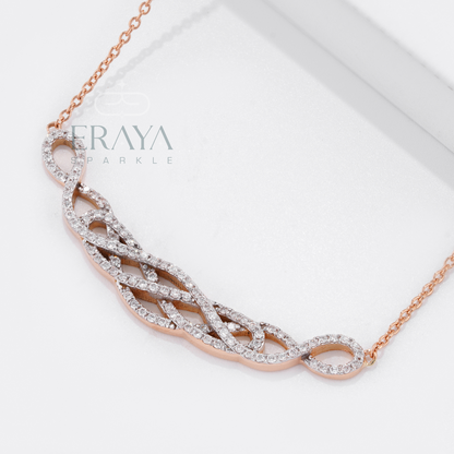 Dainty rose gold diamond necklace on 16-inch chain - diamond necklace for women