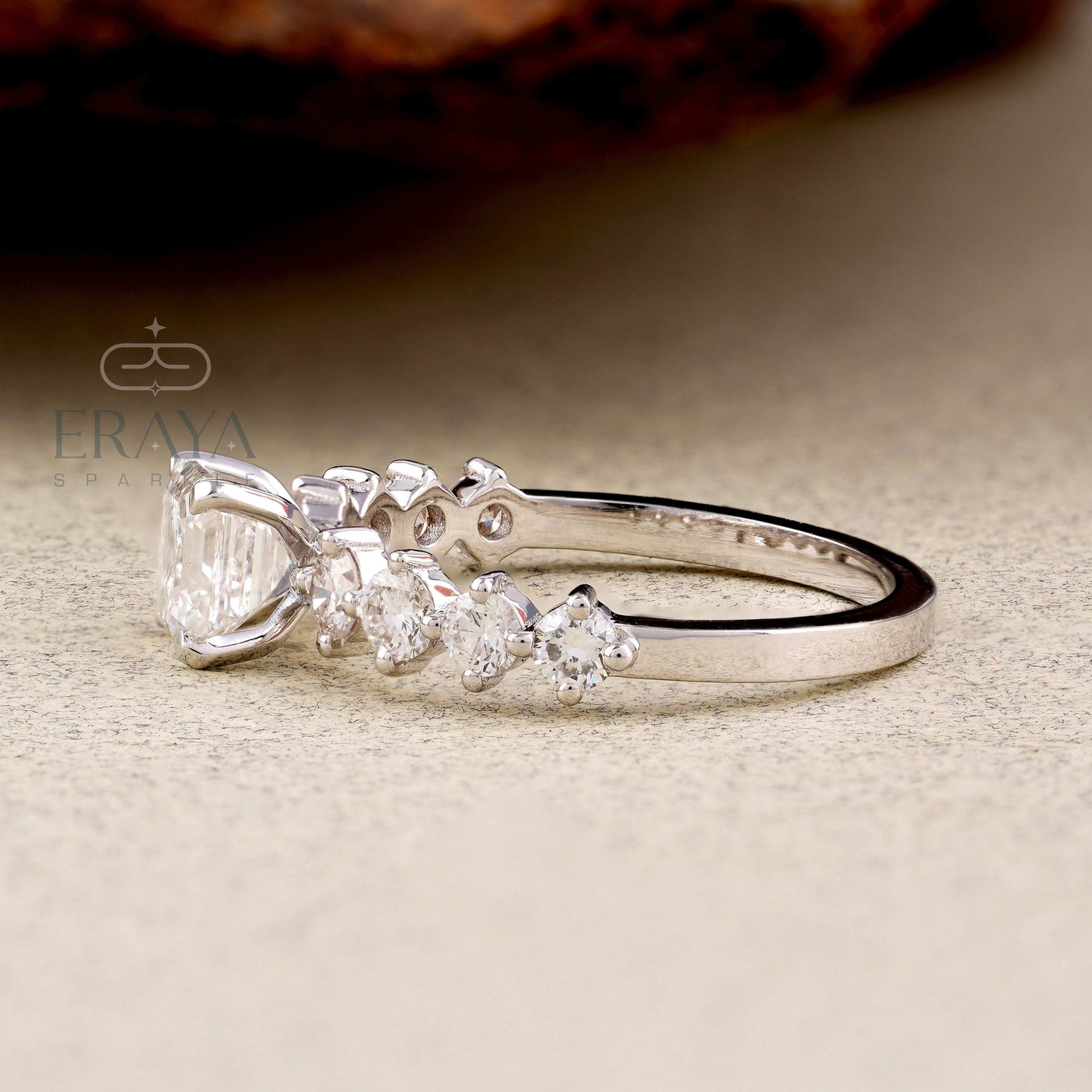 pearcut lab grown diamond cocktail ring