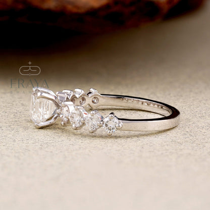 pearcut lab grown diamond cocktail ring