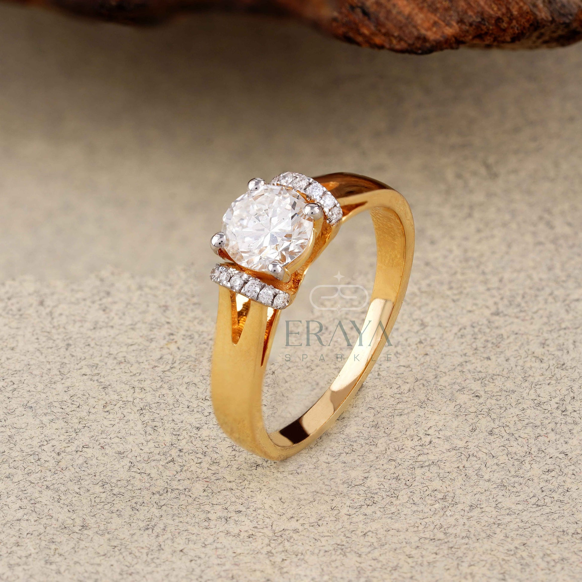 Dainty Gold Diamond Engagement Ring(Brand-Eraya)