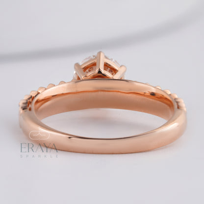 Yellow gold solitaire lab-grown diamond ring for her