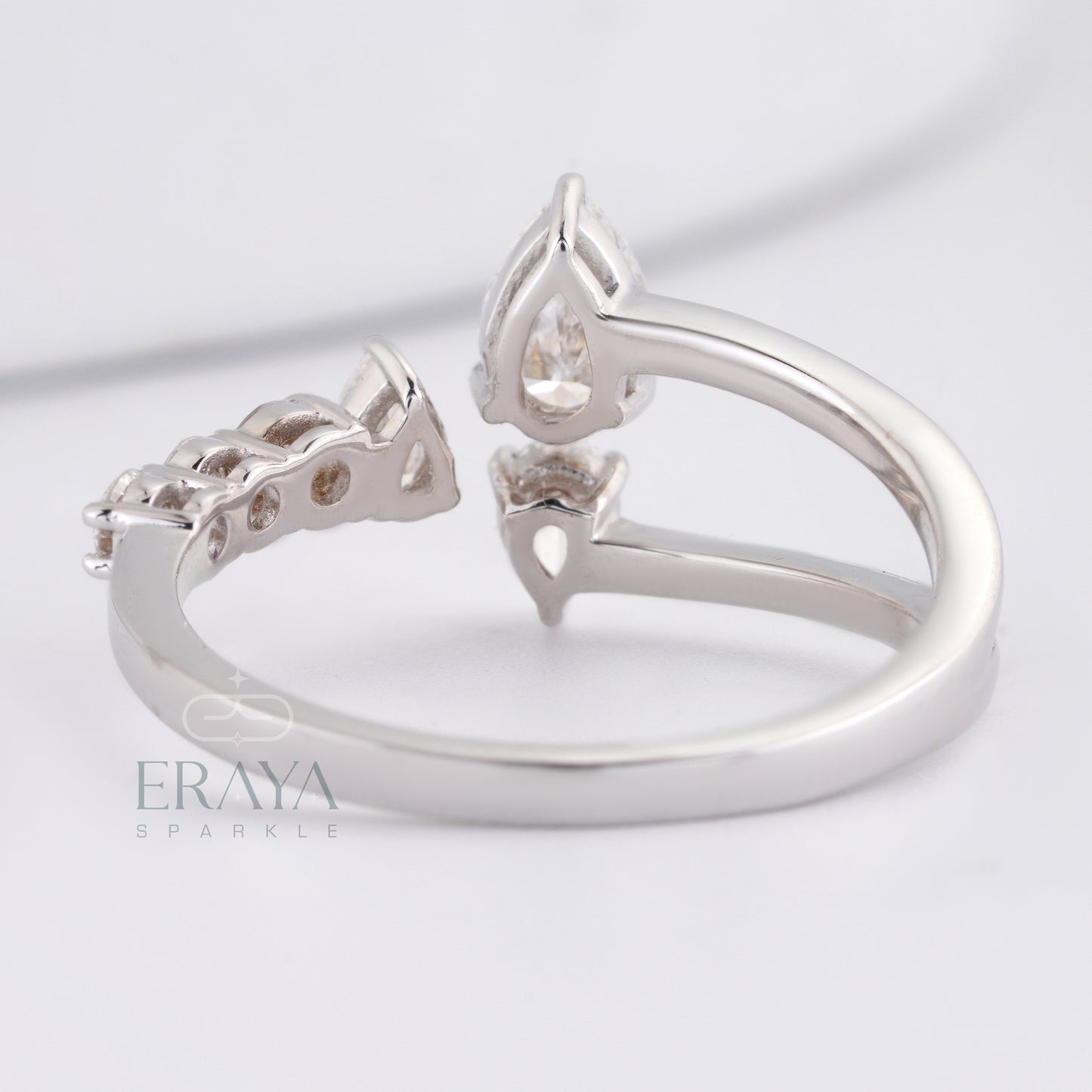 Ethical diamond ring with open band design