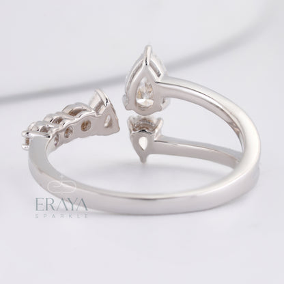 Ethical diamond ring with open band design