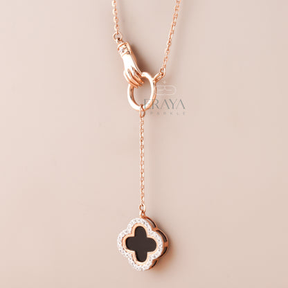 Luxury gift box with hand motif clover necklace - perfect wedding or anniversary gift