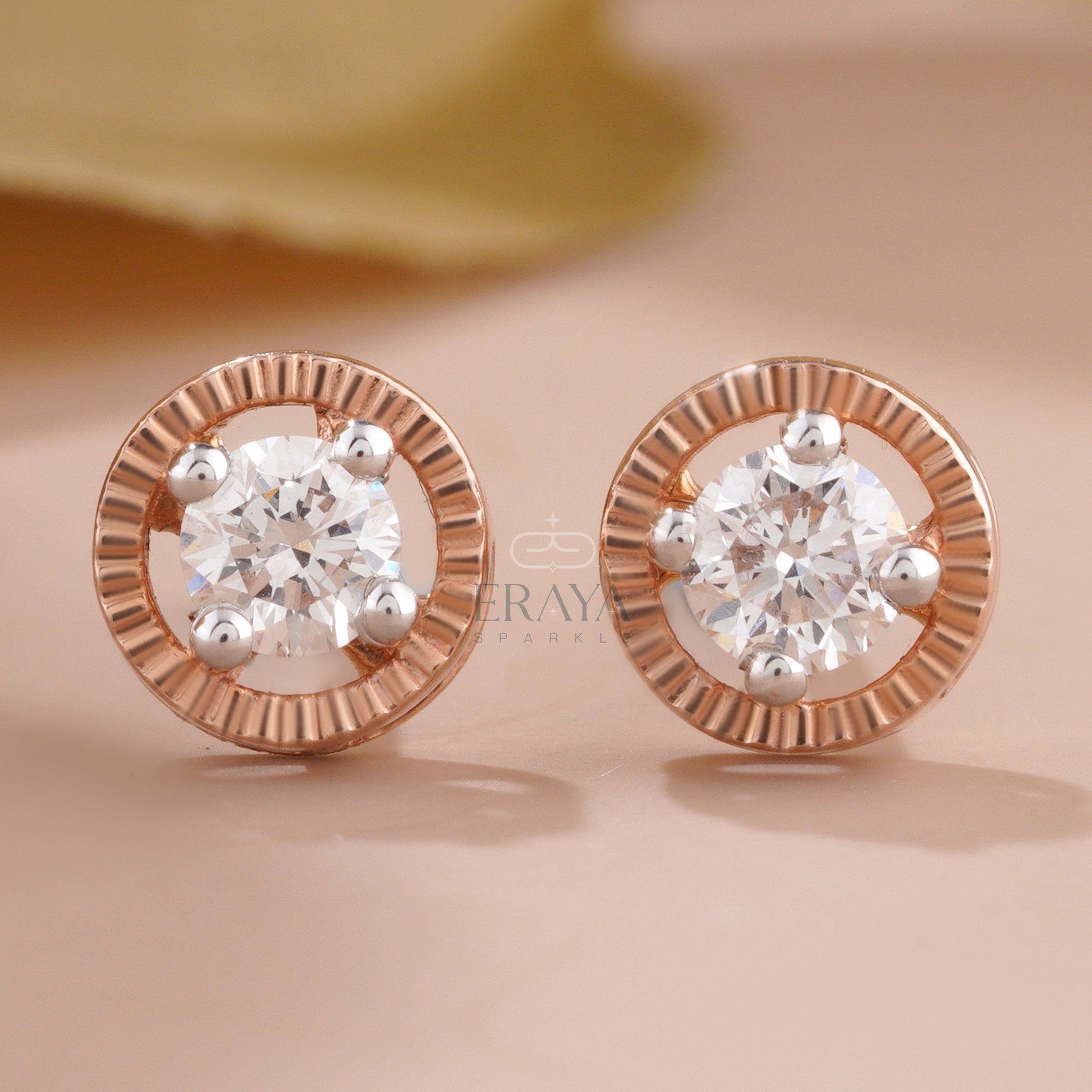 rose-gold-solitaire-diamond-studs-side-top-view