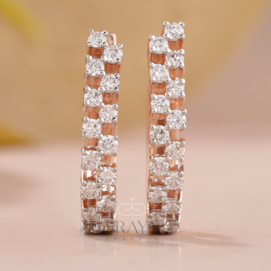 Everyday Gold Hoops with Lab-Created Diamond - erayasparkle