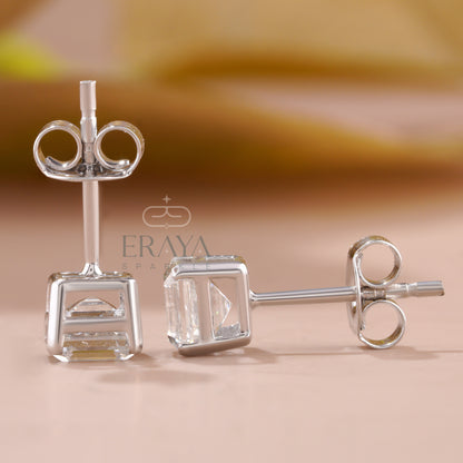 asscher-diamond-stud-earring-side-view-white-gold