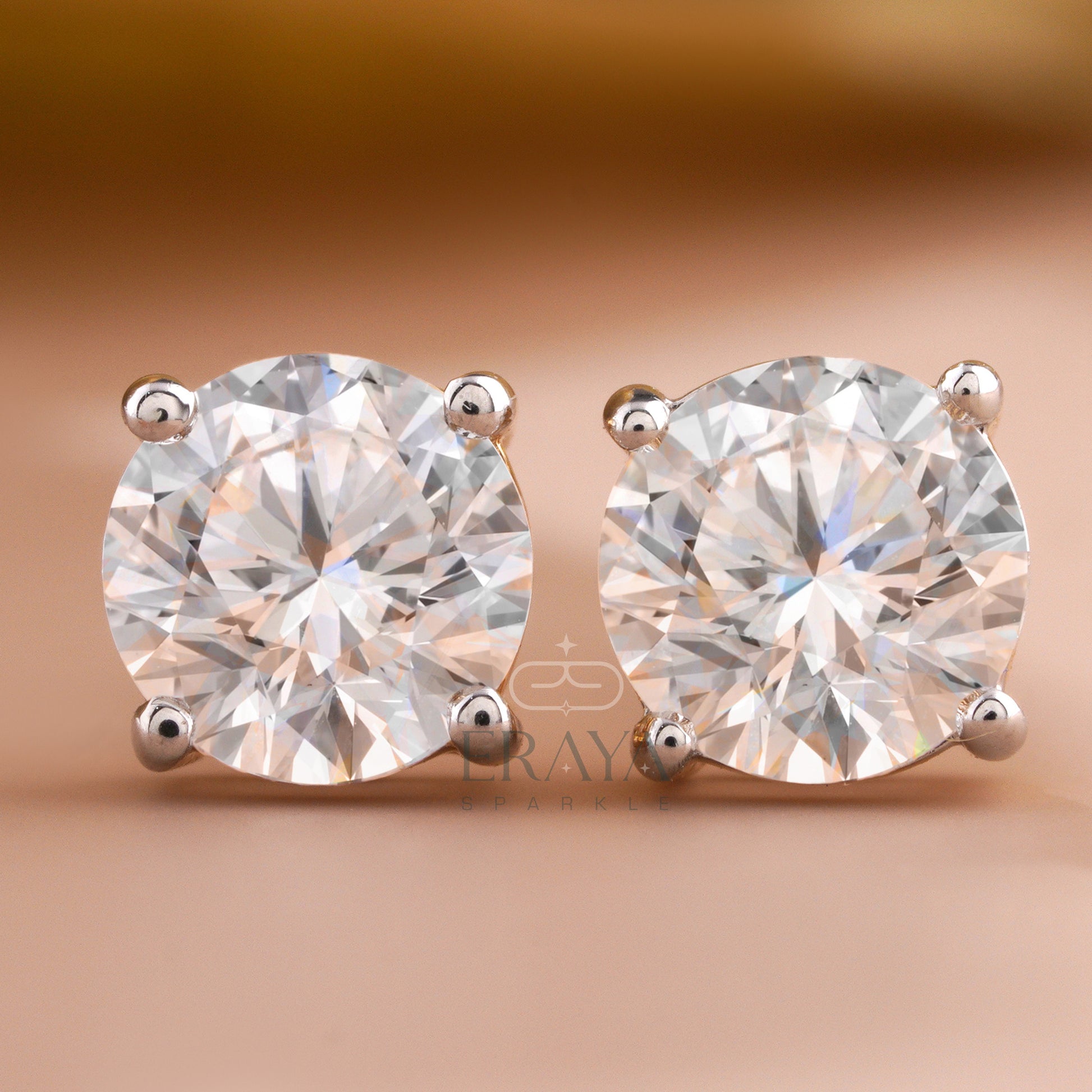 lab-grown-solitaire-diamond-stud-earring-top-view
