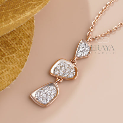 Rose gold lab grown diamond pendant – front view