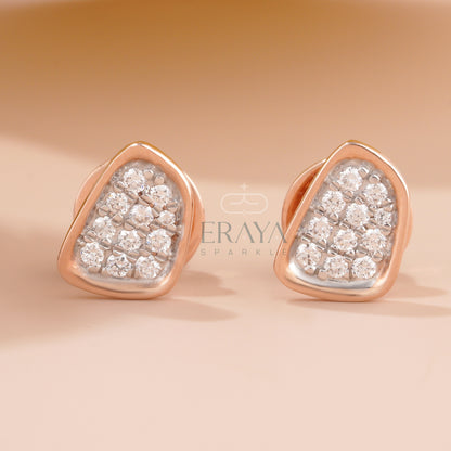 Lab grown diamond stud earrings – front view