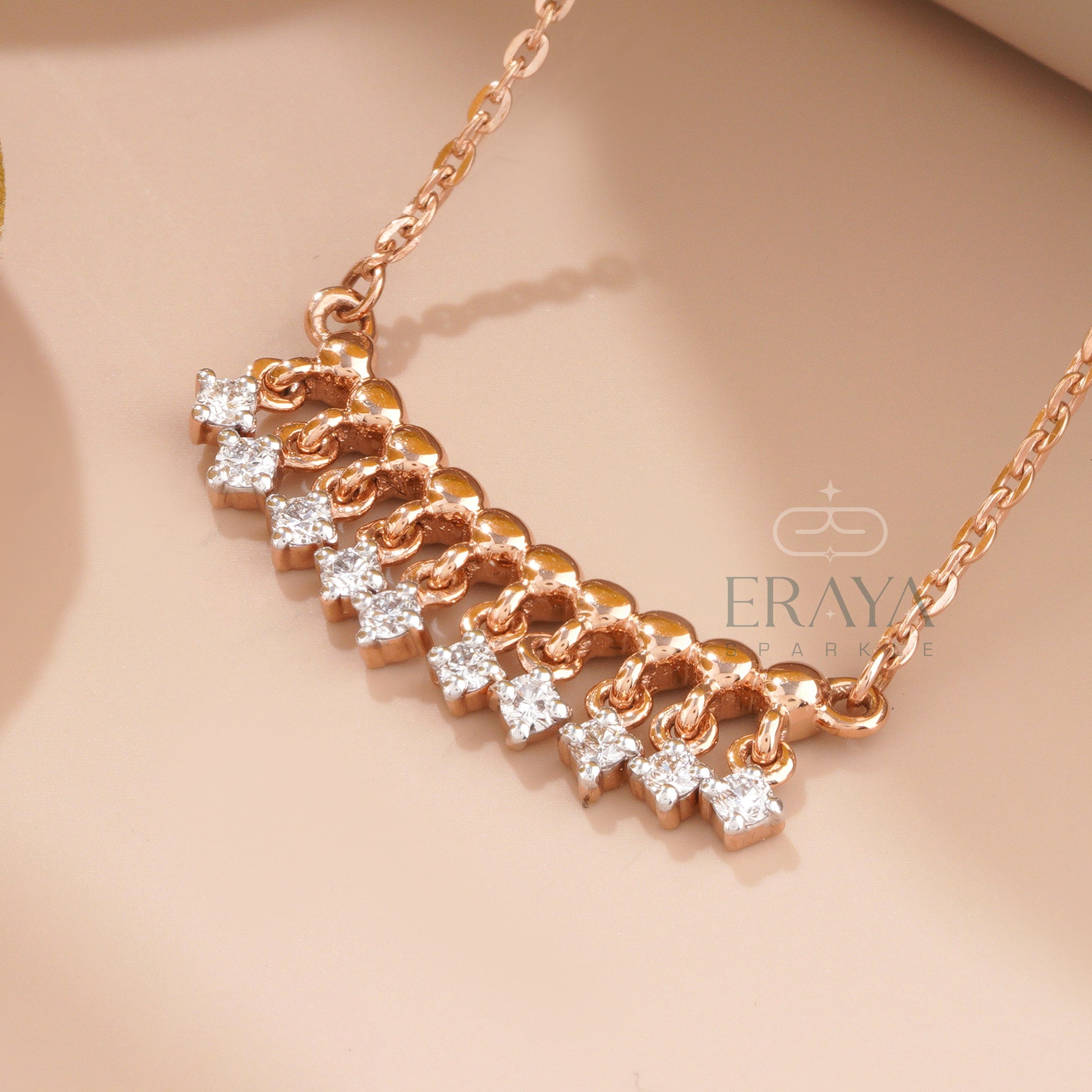 Gift-ready box with dangling diamond bar necklace – ethical fine jewelry gift