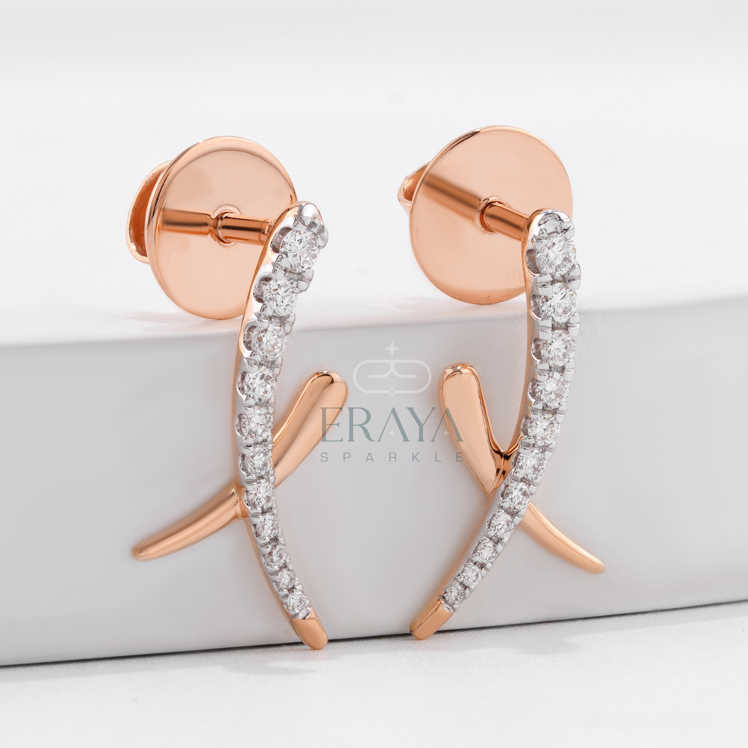rose-gold-lab-grown-diamond-twist-earrings-front-view