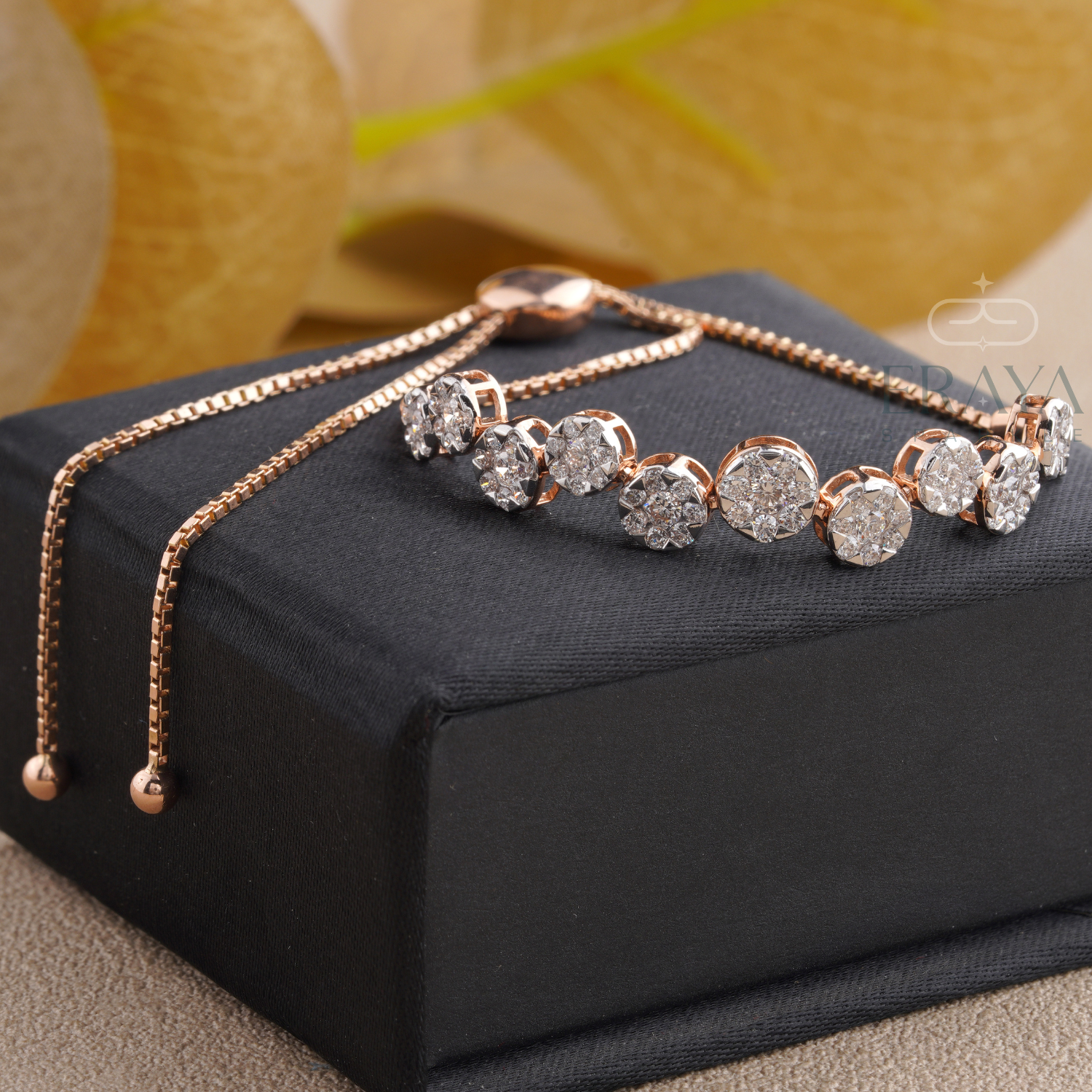 Round lab created diamonds tennis bracelet with slider clasp