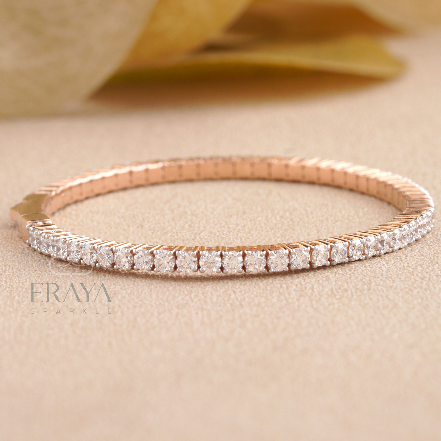 Certified lab grown diamond bracelet for women in rose gold