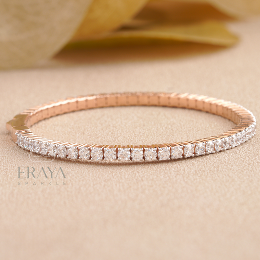 Certified lab grown diamond bracelet for women in rose gold