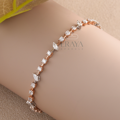 Rose gold tennis bracelet women with lab grown diamonds