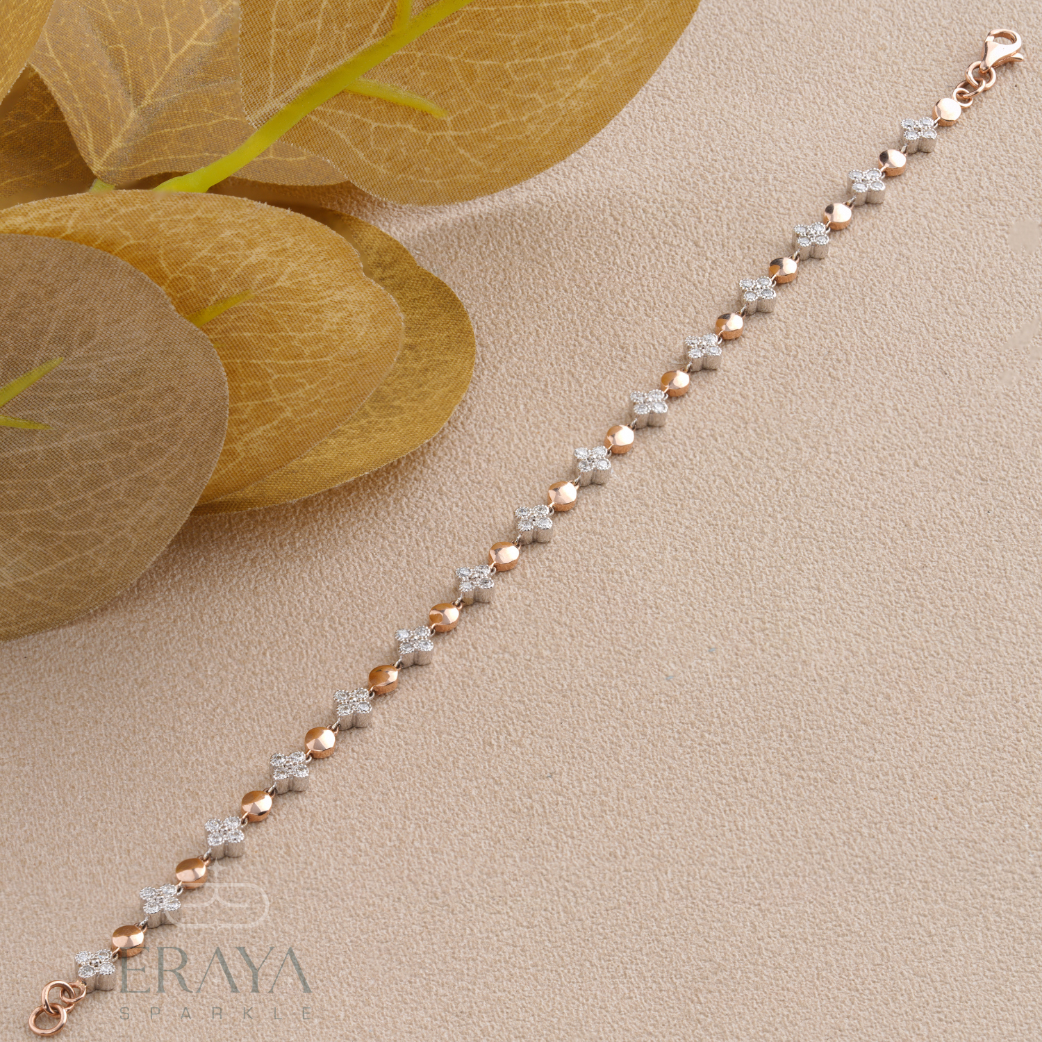 Certified labgrown diamond jewellery floral bracelet for women