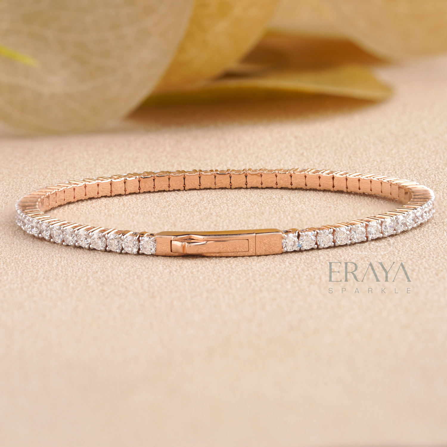 Eraya diamond bracelet for women in rose gold tennis design