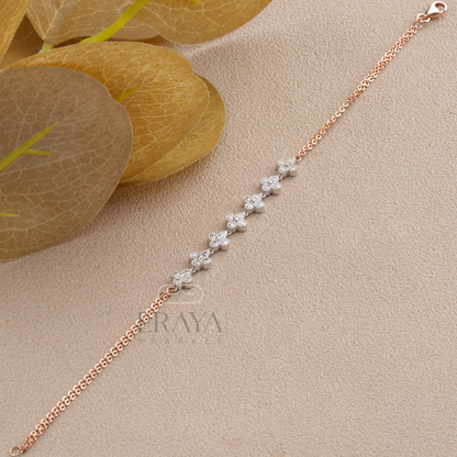 Elegant layering look — diamond bracelet for women in rose gold