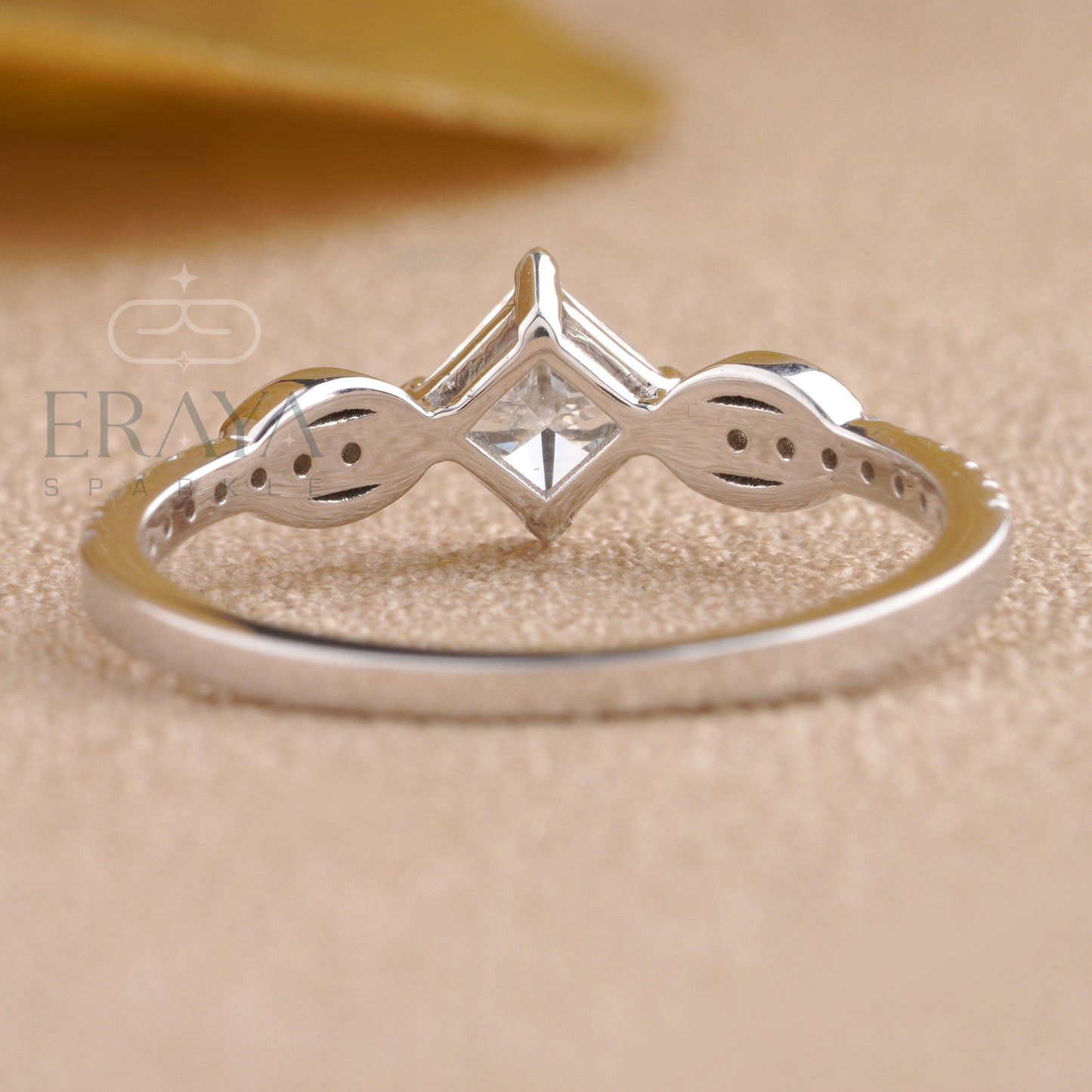 Princess Cut lab grown Diamond Ring – Lab Grown – Custom Engagement Ring – Dainty Gold Ring Gift - erayasparkle