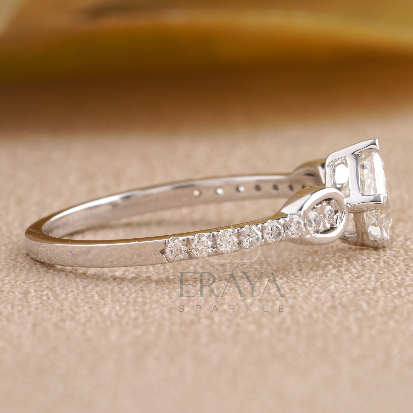 Princess Cut lab grown Diamond Ring – Lab Grown – Custom Engagement Ring – Dainty Gold Ring Gift - erayasparkle