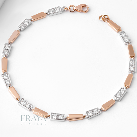 Close-up of artificial diamond bracelet with IGI and GIA certified stones