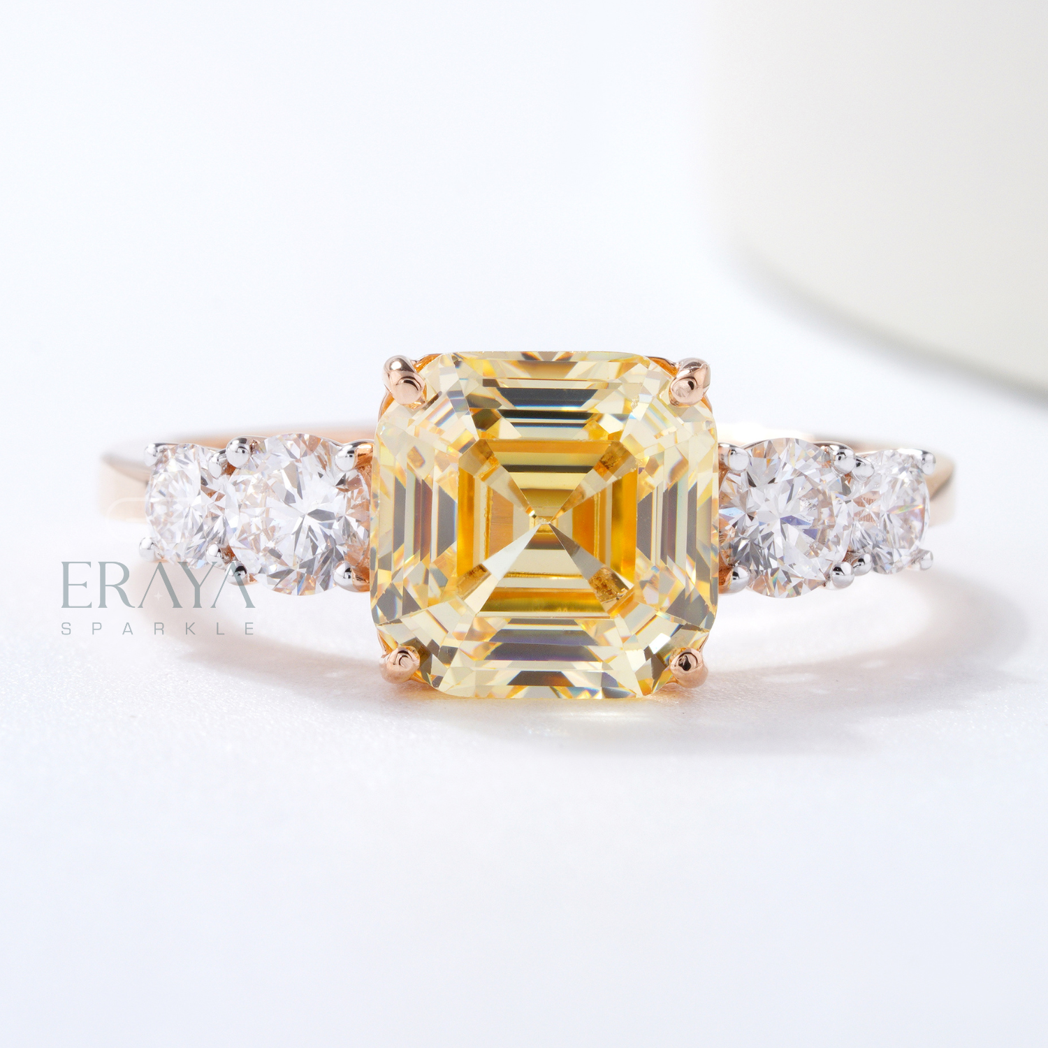 Emerald cut diamond ring 