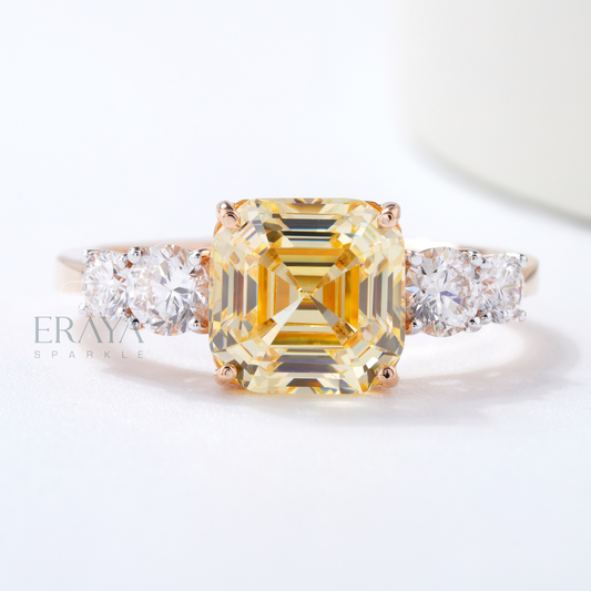 Emerald cut diamond ring 