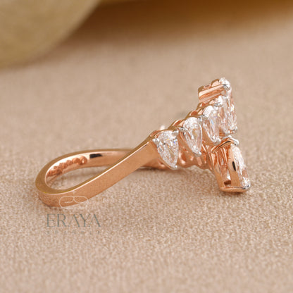 Side view of ERAYA ring showing profile, stone height, and open band detail