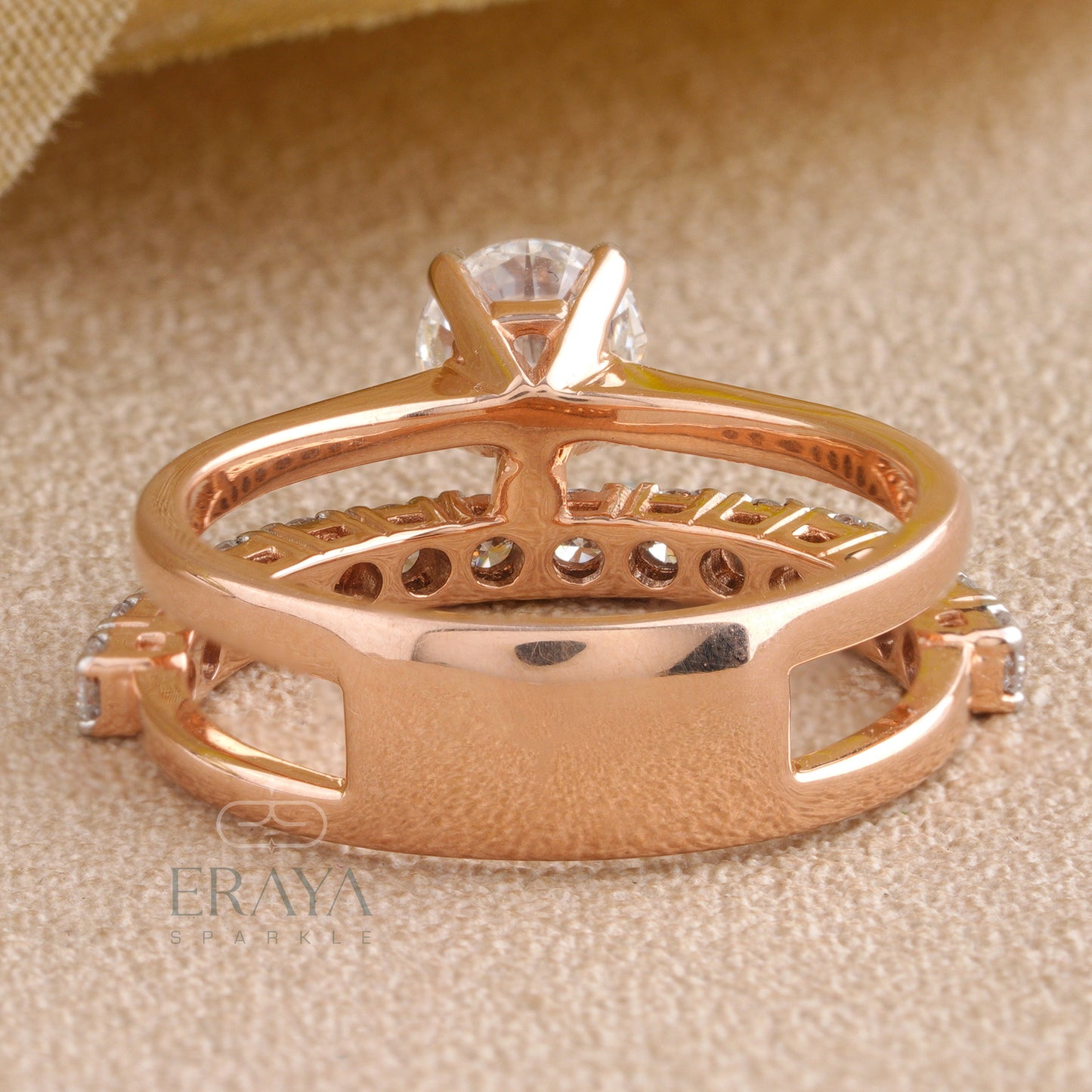 Underside/back view of ERAYA ring showing gallery and craftsmanship details