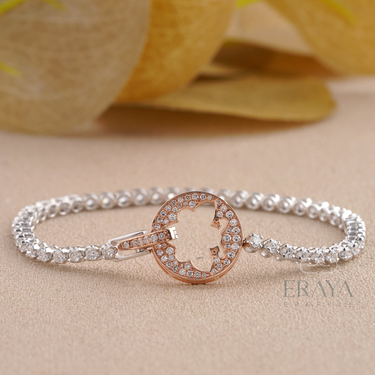Rose gold butterfly lab-grown diamond bracelet by Eraya