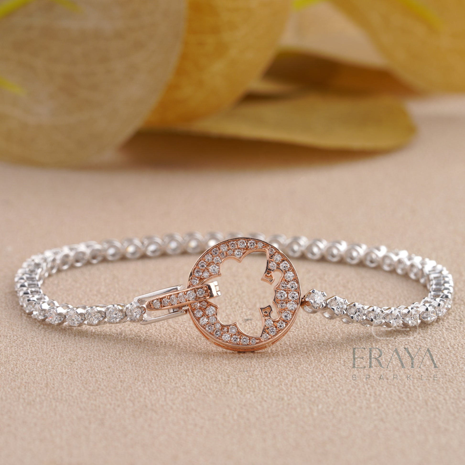 Rose gold butterfly lab-grown diamond bracelet by Eraya