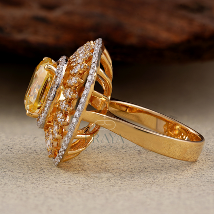 Side profile showing halo height, gallery detail, and band thickness