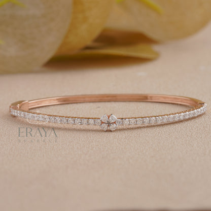 Eraya jewelry box with rose gold floral diamond bracelet
