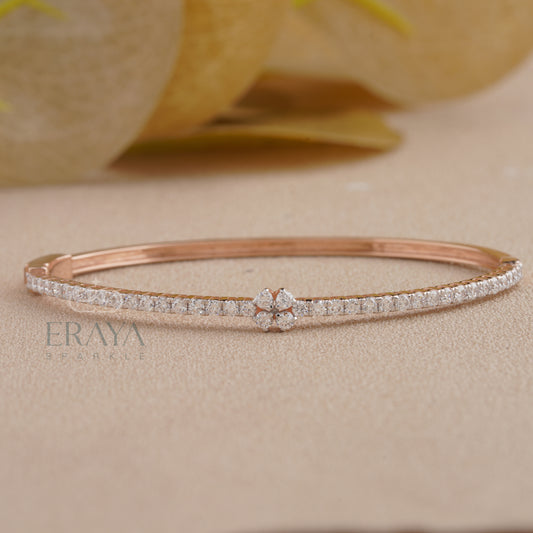 Eraya jewelry box with rose gold floral diamond bracelet