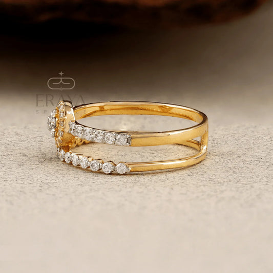 Dainty Double Band – Lab Diamond Ring - erayasparkle