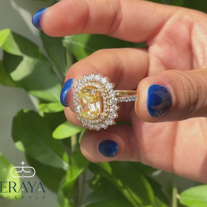 Cushion Cut Diamond Halo Ring