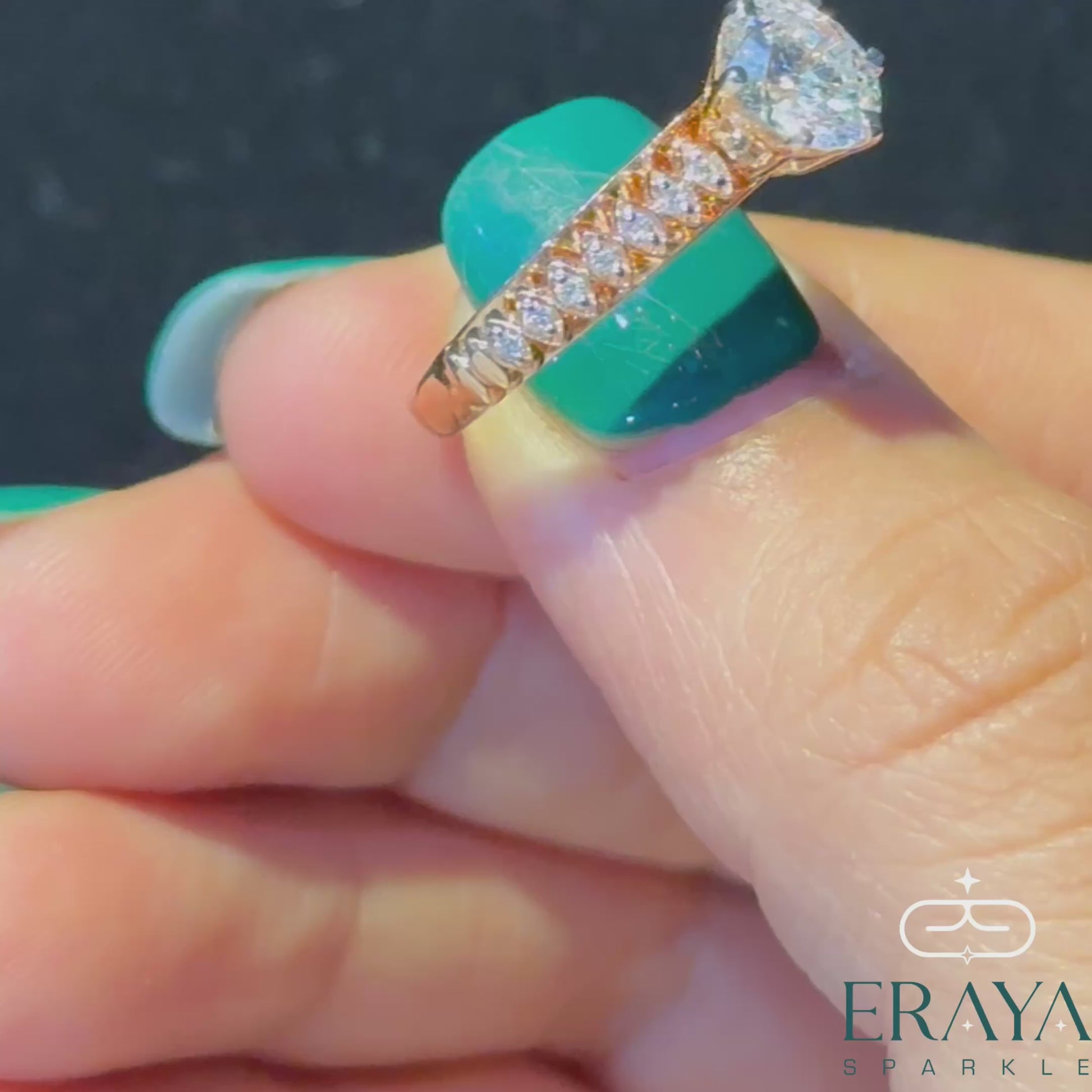 Rose gold 1ct lab-grown diamond anniversary ring