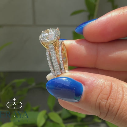Round Bridal Ring with  Diamond