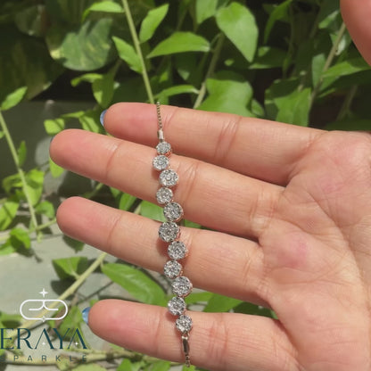 360 view of Eraya adjustable lab grown diamond tennis bracelet