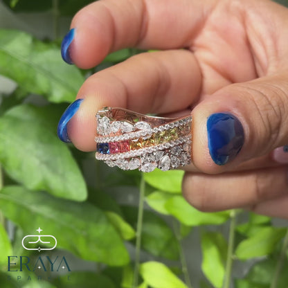 Rainbow Princess Ring with Lab Grown Diamond