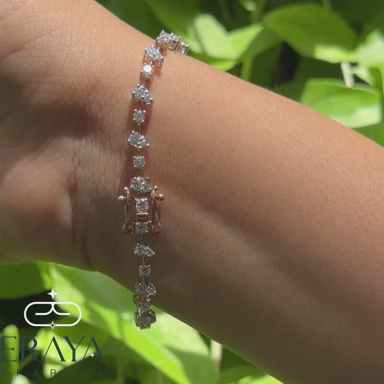 Eraya pear design lab grown diamond tennis bracelet 360 view